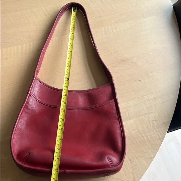 COACH K8D 9047 Ergo One Handle Bag Red Leather 1990 Vintage Rare find! - Picture 10 of 12